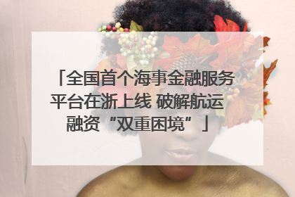 全国首个海事金融服务平台在浙上线 破解航运融资“双重困境”