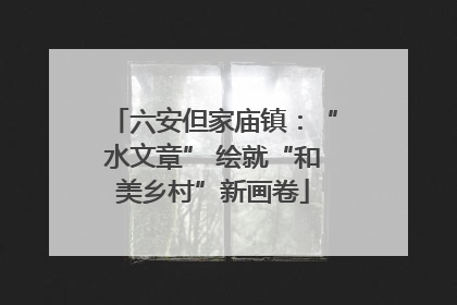 六安但家庙镇：“水文章” 绘就“和美乡村”新画卷