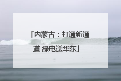 内蒙古：打通新通道 绿电送华东
