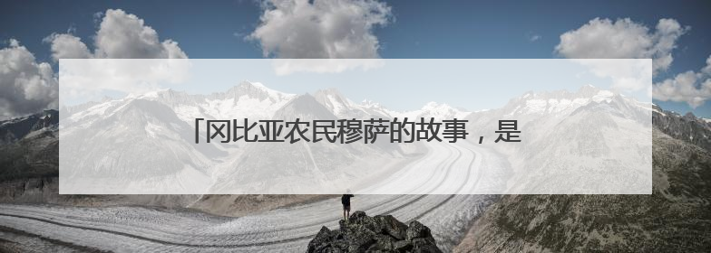冈比亚农民穆萨的故事，是“中非友好的一段佳话”