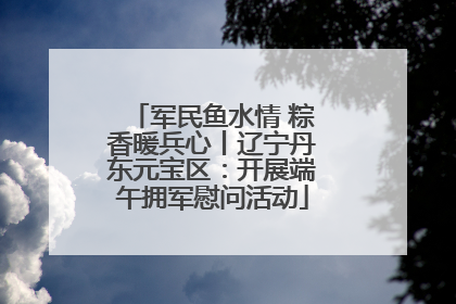 军民鱼水情 粽香暖兵心丨辽宁丹东元宝区：开展端午拥军慰问活动