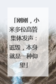 刚刚，小米多位高管集体发声：诋毁，本身就是一种仰望