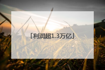 利润超1.3万亿