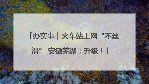 办实事｜火车站上网“不丝滑” 安徽芜湖：升级！