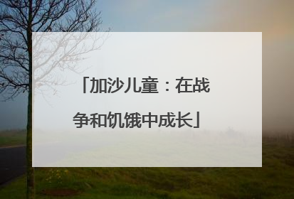 加沙儿童：在战争和饥饿中成长
