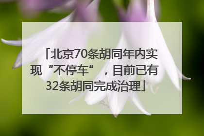 北京70条胡同年内实现“不停车”，目前已有32条胡同完成治理