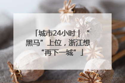 城市24小时｜“黑马”上位，浙江想“再下一城”