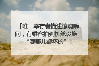 唯一幸存者描述惊魂瞬间，有乘客拍到机舱设施“哪哪儿都坏的”
