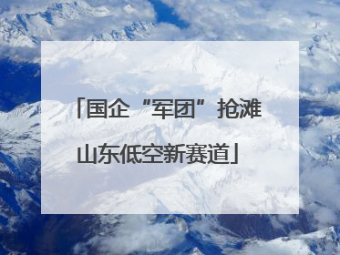 国企“军团”抢滩山东低空新赛道