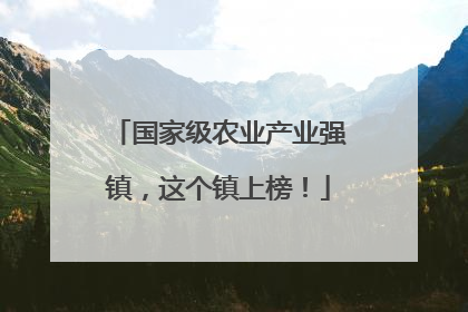 国家级农业产业强镇，这个镇上榜！