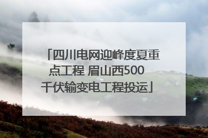 四川电网迎峰度夏重点工程 眉山西500千伏输变电工程投运