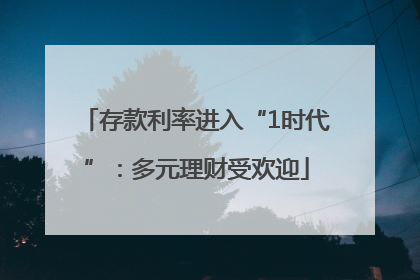 存款利率进入“1时代”：多元理财受欢迎