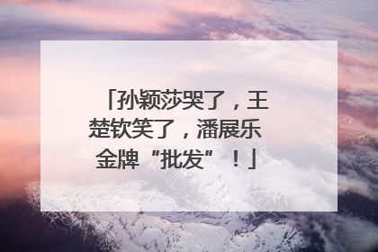 孙颖莎哭了，王楚钦笑了，潘展乐金牌“批发”！