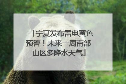 宁夏发布雷电黄色预警！未来一周南部山区多降水天气