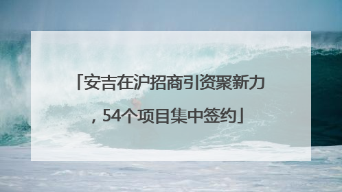 安吉在沪招商引资聚新力，54个项目集中签约