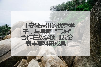 安徽走出的优秀学子，与导师“韦神”合作在数学顶刊发论表重要科研成果