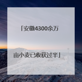 安徽4300余万亩小麦已收获过半