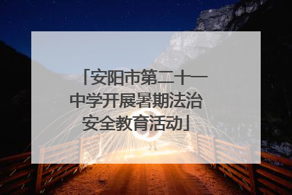 安阳市第二十一中学开展暑期法治安全教育活动