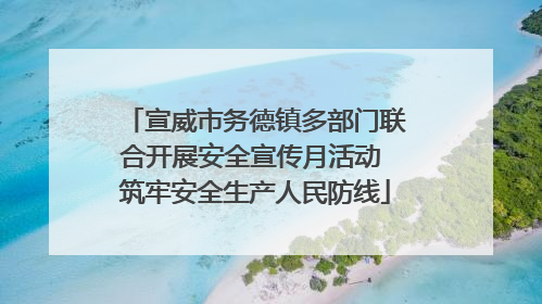 宣威市务德镇多部门联合开展安全宣传月活动 筑牢安全生产人民防线