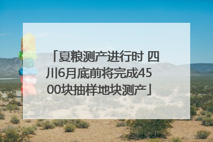 夏粮测产进行时 四川6月底前将完成4500块抽样地块测产