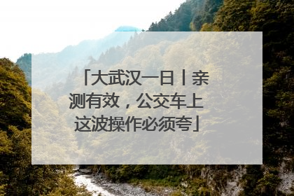 大武汉一日丨亲测有效，公交车上这波操作必须夸