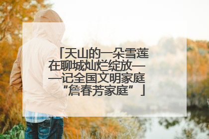 天山的一朵雪莲在聊城灿烂绽放——记全国文明家庭“詹春芳家庭”
