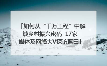 如何从“千万工程”中解锁乡村振兴密码  17家媒体及网络大V探访蓝田