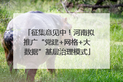 征集意见中！河南拟推广“党建+网格+大数据”基层治理模式
