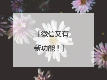 微信又有新功能！