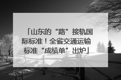 山东的“路”接轨国际标准！全省交通运输标准“成绩单”出炉