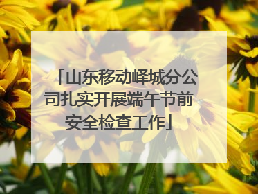 山东移动峄城分公司扎实开展端午节前安全检查工作