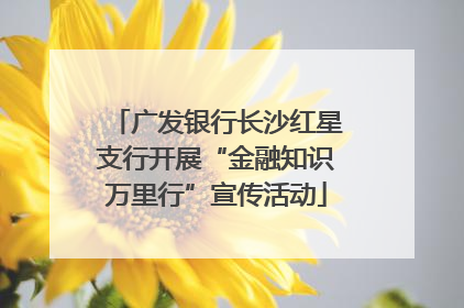 广发银行长沙红星支行开展“金融知识万里行”宣传活动