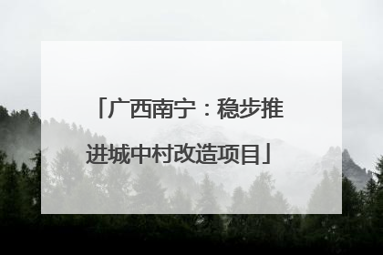 广西南宁：稳步推进城中村改造项目