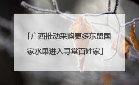 广西推动采购更多东盟国家水果进入寻常百姓家