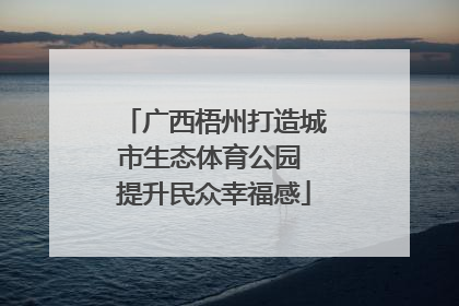 广西梧州打造城市生态体育公园 提升民众幸福感