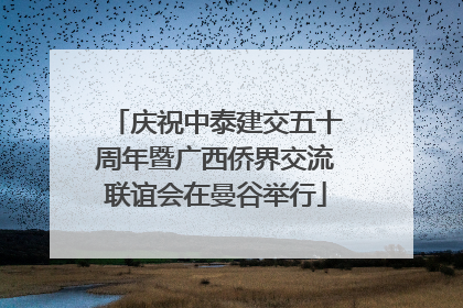 庆祝中泰建交五十周年暨广西侨界交流联谊会在曼谷举行