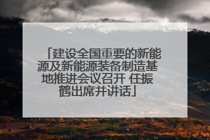 建设全国重要的新能源及新能源装备制造基地推进会议召开 任振鹤出席并讲话