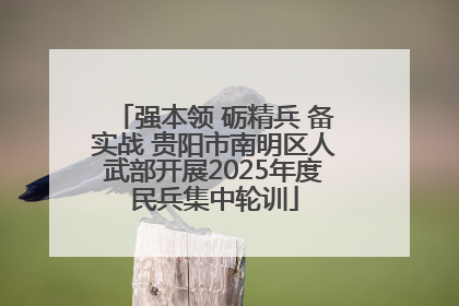 强本领 砺精兵 备实战 贵阳市南明区人武部开展2025年度民兵集中轮训