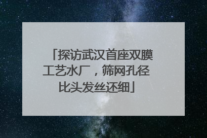探访武汉首座双膜工艺水厂，筛网孔径比头发丝还细