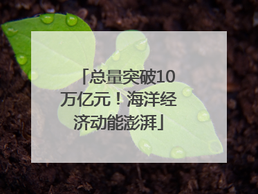 总量突破10万亿元！海洋经济动能澎湃