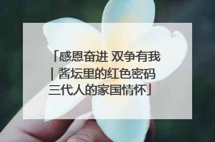 感恩奋进 双争有我｜酱坛里的红色密码 三代人的家国情怀