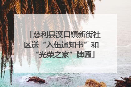 慈利县溪口镇新街社区送“入伍通知书”和“光荣之家”牌匾