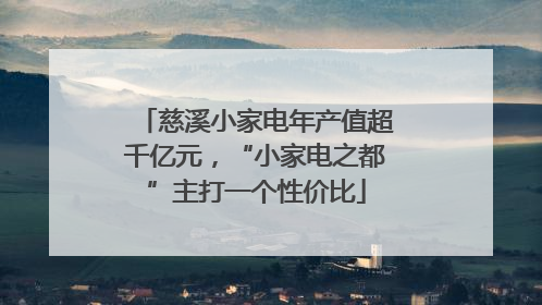 慈溪小家电年产值超千亿元，“小家电之都”主打一个性价比
