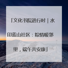 文化书院进行时｜水印蓝山社区：粽情暖邻里，端午共安康