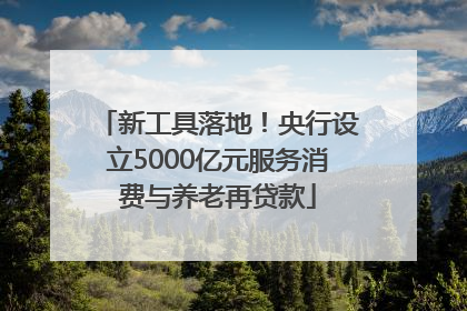 新工具落地！央行设立5000亿元服务消费与养老再贷款