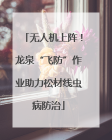 无人机上阵！龙泉“飞防”作业助力松材线虫病防治
