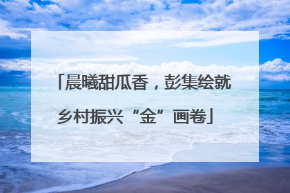晨曦甜瓜香，彭集绘就乡村振兴“金”画卷