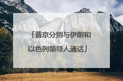 普京分别与伊朗和以色列领导人通话