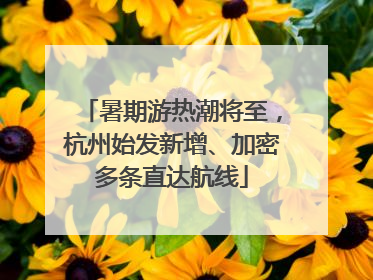 暑期游热潮将至，杭州始发新增、加密多条直达航线