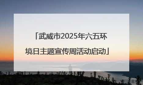 武威市2025年六五环境日主题宣传周活动启动